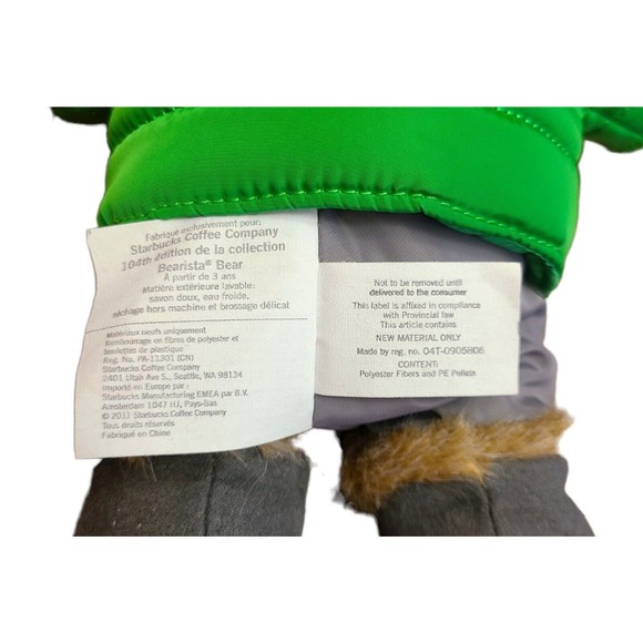 Starbucks Coffee Bearista Teddy Bear Plush 2011 104th Edition Trapper Hat Winter - Picture 12 of 12